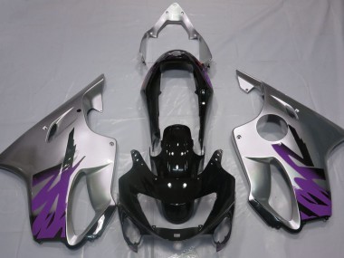 Silber Glänzend & Lila 1999-2000 Honda CBR600 F4 Motorrad Verkleidung