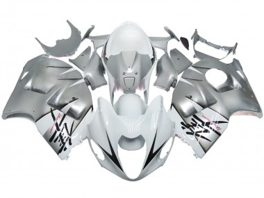 Silber & Glänzend Weiß OEM Stil 1997-2007 Suzuki GSXR 1300 Motorrad Verkleidung