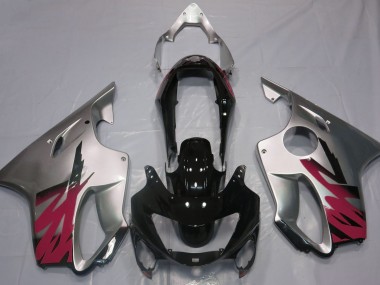 Silber Glänzend & Rot 1999-2000 Honda CBR600 F4 Motorrad Verkleidung