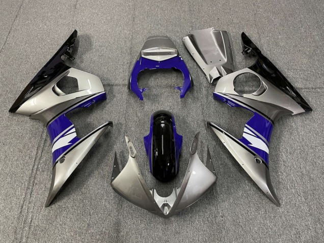 Silber & Lilastil 2003-2004 Yamaha R6 Motorrad Verkleidung Silber & Lilastil 2003-2004 Yamaha R6 Motorrad Verkleidung
