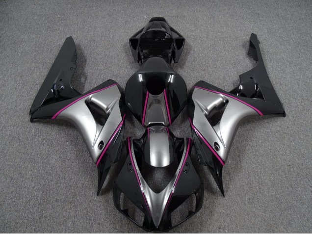 Silber Mit Rosa Nadelstreifen Streifen 2006-2007 Honda CBR1000RR Motorrad Verkleidung Silber Mit Rosa Nadelstreifen Streifen 2006-2007 Honda CBR1000RR Motorrad Verkleidung