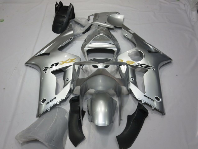Silber OEM Stil 2003-2004 Kawasaki ZX6R Motorrad Verkleidung Silber OEM Stil 2003-2004 Kawasaki ZX6R Motorrad Verkleidung