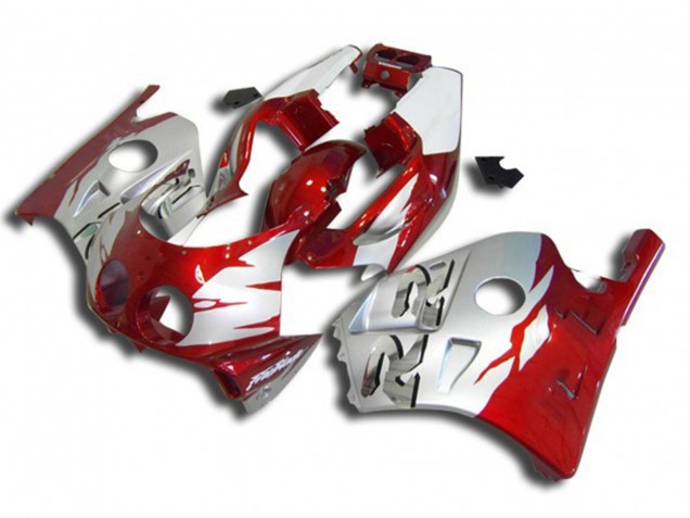 Silber Rot & Weiß 1990-1998 Honda CBR250RR Motorrad Verkleidung Silber Rot & Weiß 1990-1998 Honda CBR250RR Motorrad Verkleidung