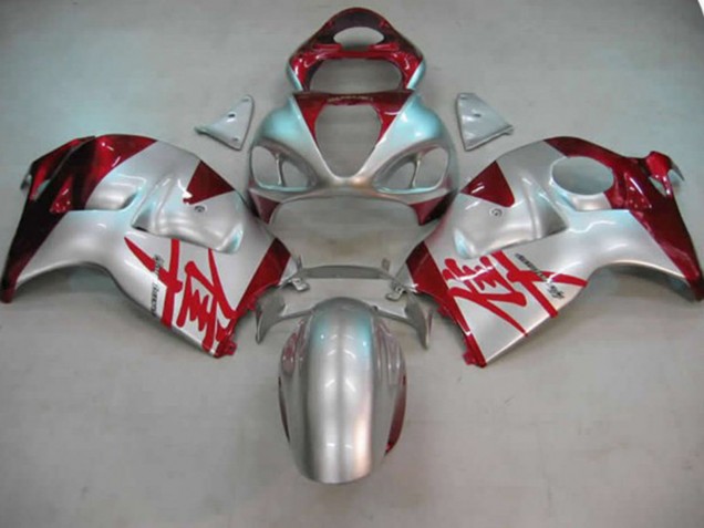 Silber & Rot 1997-2007 Suzuki GSXR 1300 Motorrad Verkleidung Silber & Rot 1997-2007 Suzuki GSXR 1300 Motorrad Verkleidung