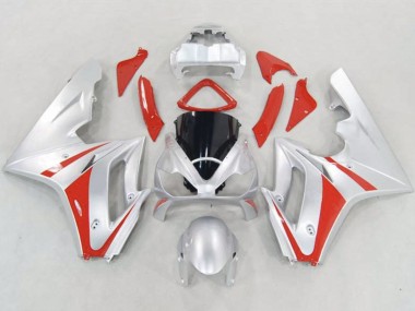 Silber & Rot 2006-2008 Triumph Daytona 675 Motorrad Verkleidung