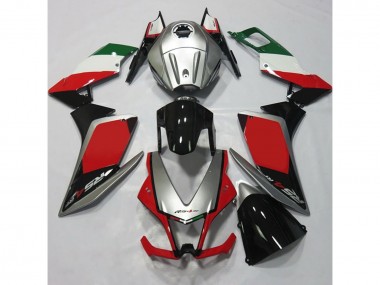 Silber & Rot 2012-2015 Aprilia RS4 125 Motorrad Verkleidung