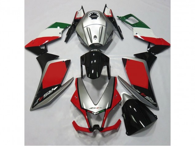 Silber & Rot 2012-2015 Aprilia RS4 125 Motorrad Verkleidung Silber & Rot 2012-2015 Aprilia RS4 125 Motorrad Verkleidung