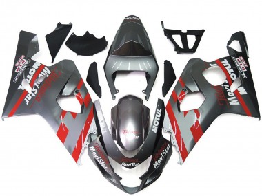 Silber & Rot Movistar 2004-2005 Suzuki GSXR 600-750 Motorrad Verkleidung