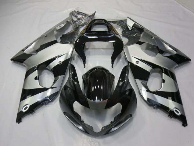 Silber & Schwarz 2000-2002 Suzuki GSXR 1000 Motorrad Verkleidung Silber & Schwarz 2000-2002 Suzuki GSXR 1000 Motorrad Verkleidung