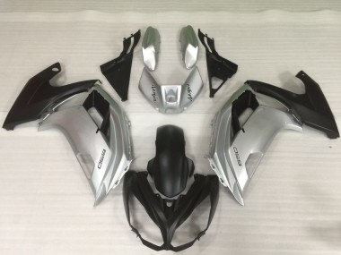 Silber & Schwarz 2012-2016 Kawasaki Ninja 650R Motorrad Verkleidung