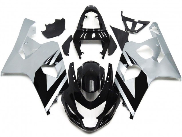 Silber & Schwarz Glänzend OEM Stil 2004-2005 Suzuki GSXR 600-750 Motorrad Verkleidung