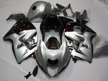 Silber & Tiefrot 1997-2007 Suzuki GSXR 1300 Motorrad Verkleidung