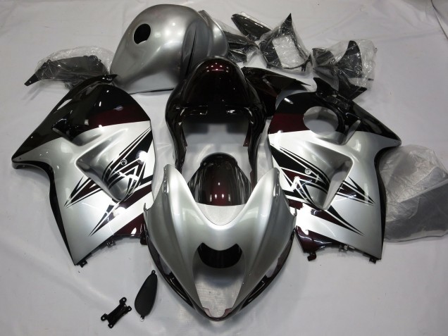 Silber & Tiefrot 1997-2007 Suzuki GSXR 1300 Motorrad Verkleidung Silber & Tiefrot 1997-2007 Suzuki GSXR 1300 Motorrad Verkleidung