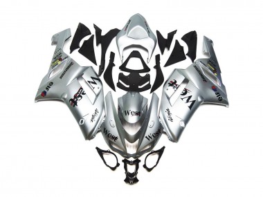 Silber West Glanz 2007-2008 Kawasaki ZX6R Motorrad Verkleidung