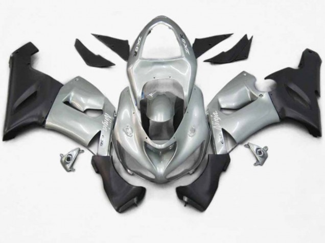 Silberrot Flamme 2005-2006 Kawasaki ZX6R Motorrad Verkleidung Silberrot Flamme 2005-2006 Kawasaki ZX6R Motorrad Verkleidung