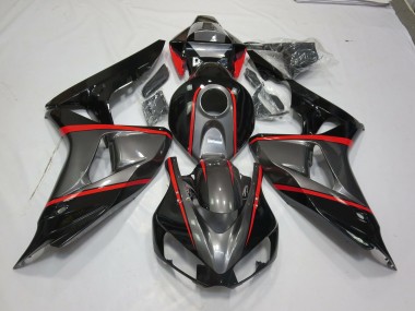Silberschwarzer Rot Nadelstreifen 2006-2007 Honda CBR1000RR Motorrad Verkleidung
