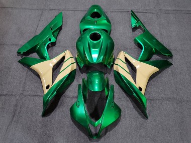 Smaragdgrün & Hellbraun 2007-2008 Honda CBR600RR Motorrad Verkleidung