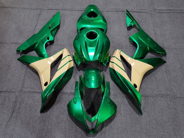 Smaragdgrün & Hellbraun 2007-2008 Honda CBR600RR Motorrad Verkleidung Smaragdgrün & Hellbraun 2007-2008 Honda CBR600RR Motorrad Verkleidung