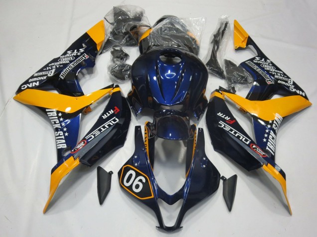 Spezial Tiefes Blau & Gelb 2007-2008 Honda CBR600RR Motorrad Verkleidung Spezial Tiefes Blau & Gelb 2007-2008 Honda CBR600RR Motorrad Verkleidung