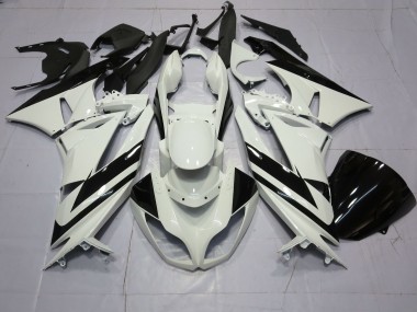 Spezial Weißschwarz 2009-2012 Kawasaki ZX6R Motorrad Verkleidung