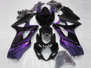 Stimmungsviolett & Schwarz Glänzend 2007-2008 Suzuki GSXR 1000 Motorrad Verkleidung