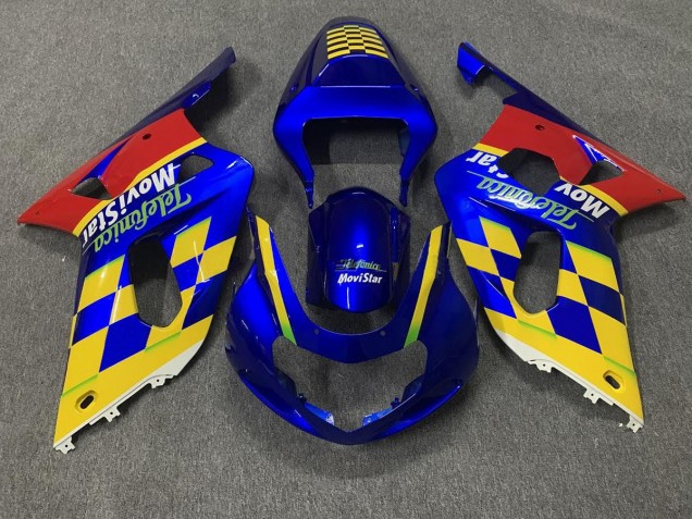 Telefonica 2001-2003 Suzuki GSXR 600-750 Motorrad Verkleidung Telefonica 2001-2003 Suzuki GSXR 600-750 Motorrad Verkleidung