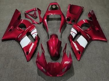Tiefrot & Weiß 1998-2002 Yamaha R6 Motorrad Verkleidung