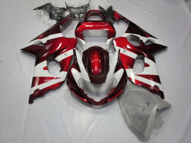 Tiefrot & Weiß 2000-2002 Suzuki GSXR 1000 Motorrad Verkleidung