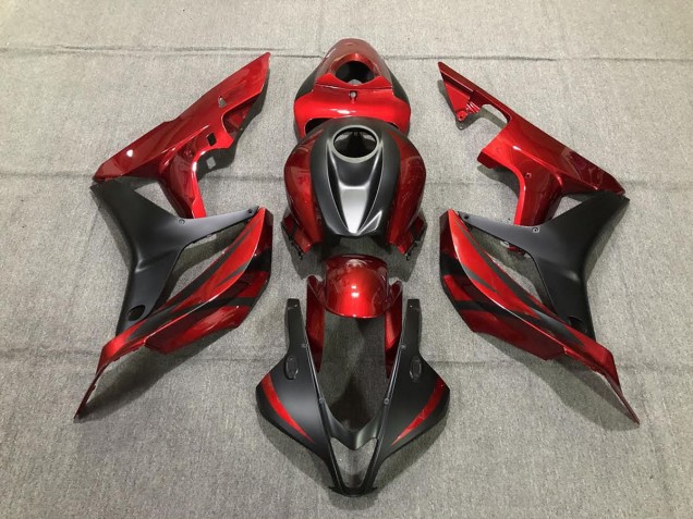 Tiefrot & Matt Schwarz 2007-2008 Honda CBR600RR Motorrad Verkleidung Tiefrot & Matt Schwarz 2007-2008 Honda CBR600RR Motorrad Verkleidung