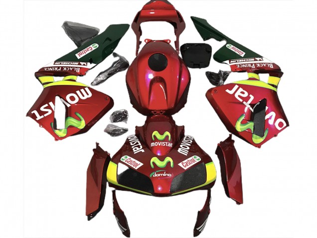 Tiefrot Movistar 2003-2004 Honda CBR600RR Motorrad Verkleidung Tiefrot Movistar 2003-2004 Honda CBR600RR Motorrad Verkleidung