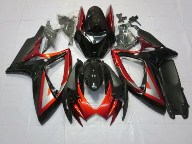 Tiefrot Schwarz 2006-2007 Suzuki GSXR 600-750 Motorrad Verkleidung