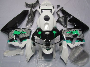 Türkisspritzer Auf Glänzendem Schwarz 2005-2006 Honda CBR600RR Motorrad Verkleidung