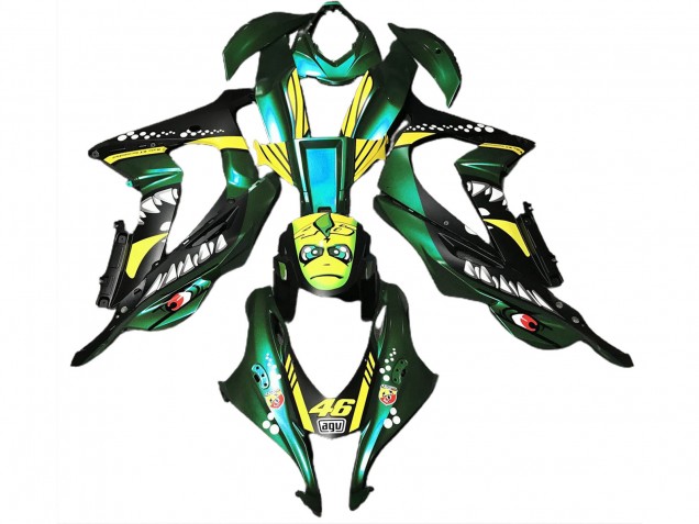 Waldgrüner Hai 2016-2019 Kawasaki ZX10R Motorrad Verkleidung Waldgrüner Hai 2016-2019 Kawasaki ZX10R Motorrad Verkleidung