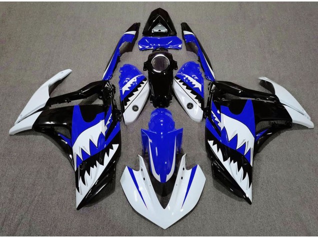 Weißer Hai & Blau 2015-2018 Yamaha R3 Motorrad Verkleidung Weißer Hai & Blau 2015-2018 Yamaha R3 Motorrad Verkleidung